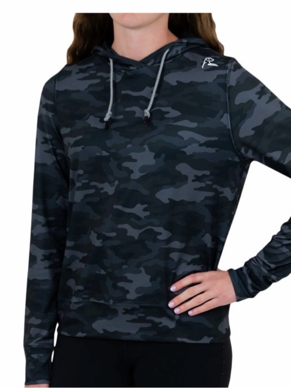 Rhoback Women The Step-Up Hoodie Camo Performance Long Sleeve Size S